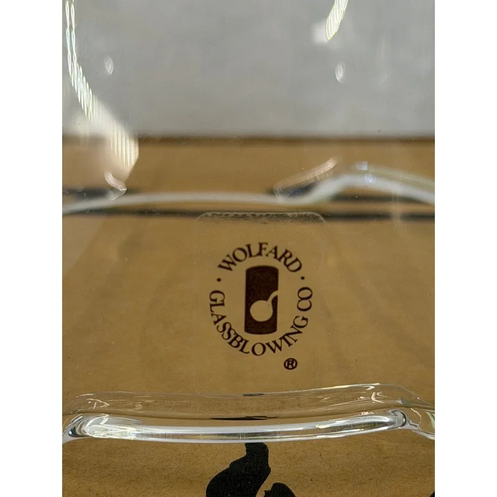 Wolfard Glassblowing Co 9 Inch Hand Blown Glass Oil Lamp with Box Santa Rosa CA